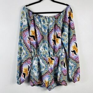 Show Me Your Mumu Size Small Off The Shoulder Printed Romper
